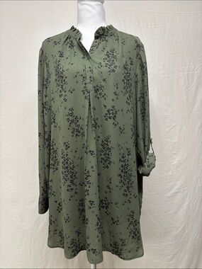 Reitmans Olive Green Floral Print Tunic